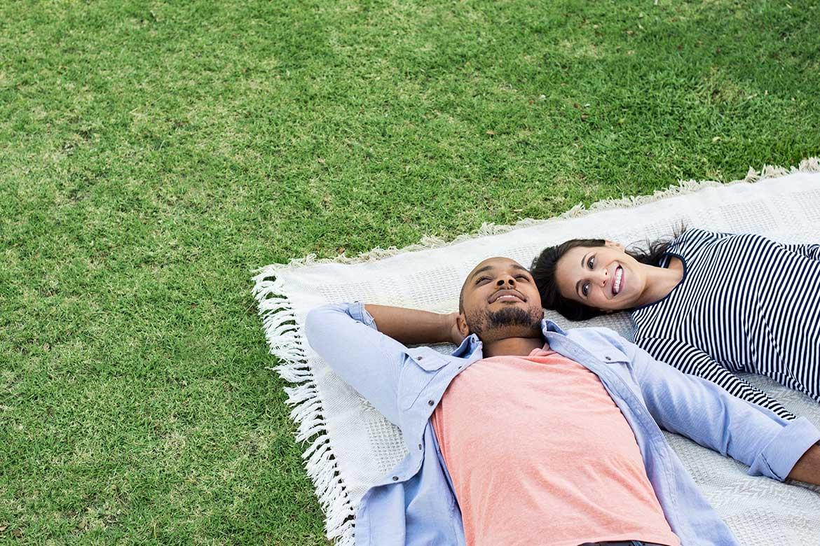 Couple laying down